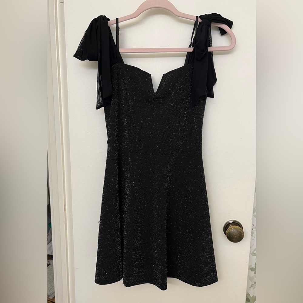 Moa Moa Shimmering Black Mini Dress